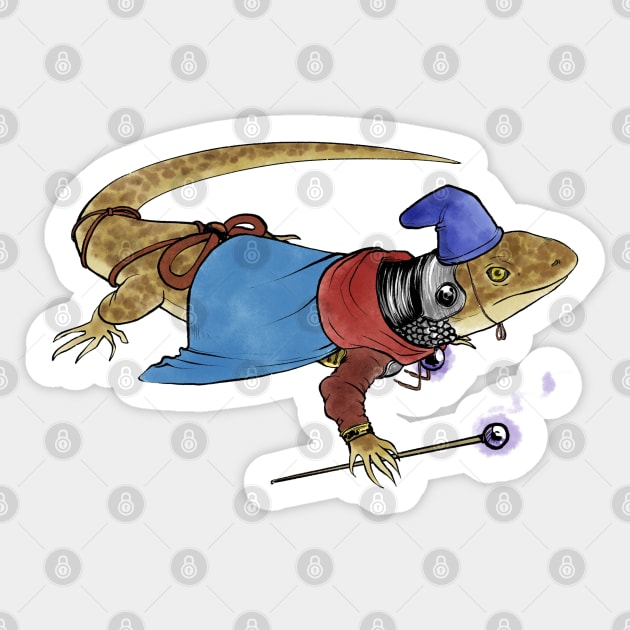 Wizard Lizard Sticker by paulkisling